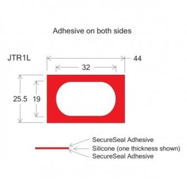 Grace Bio-Labs JTR Press-to-Seal Silicone Isolator, 2.0mm Thick, 19x32mm, 25/pk, 25PK 141325